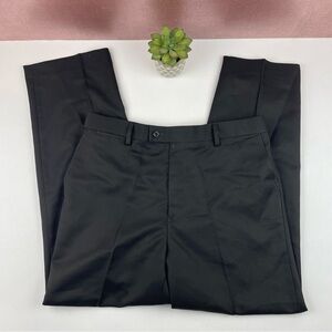 Saddlebred Black Flat Front Dress Pants Men Size 34x30